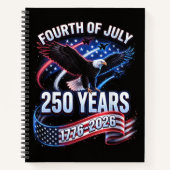 アメリカ独立250周年 1776-2026 アメリカ愛国 ノートブック (正面)