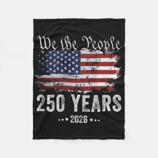 アメリカ独立250周年 1776 2026 アメリカ独立記念日 フリースブランケット (正面)