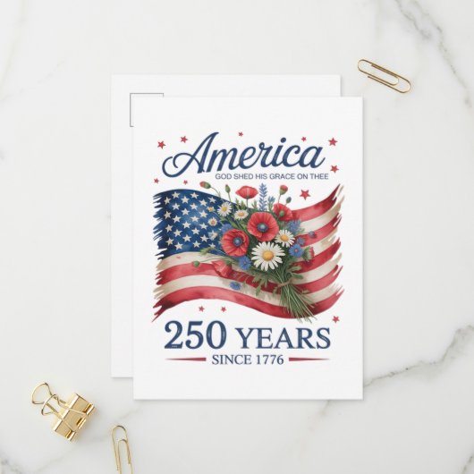 アメリカ独立250周年 1776 2026 インビテーションポストカード (正面/裏面インサイチュ)