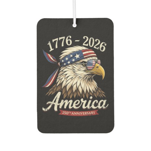 アメリカ独立250周年 1776 2026 イーグル ヴィンテージ カーエアーフレッシュナー (正面)