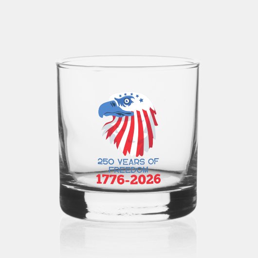 アメリカ独立250周年 1776 2026 ウイスキーグラス (正面)
