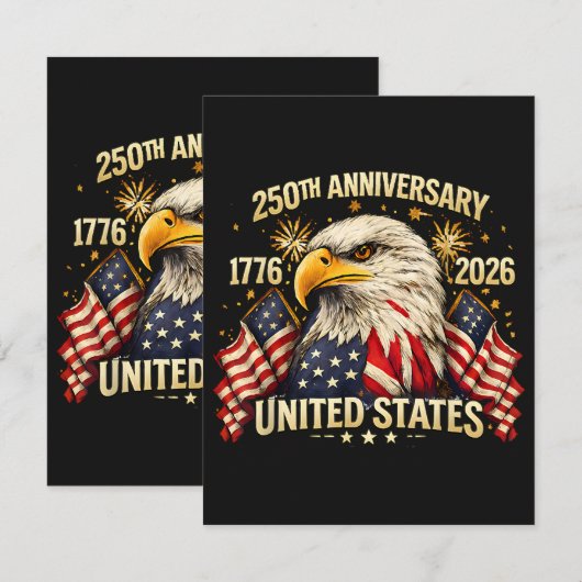 アメリカ独立250周年 1776-2026 カード (正面/裏面)