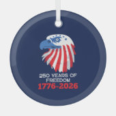 アメリカ独立250周年 1776-2026 ガラスオーナメント (正面)