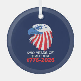アメリカ独立250周年 1776-2026 ガラスオーナメント