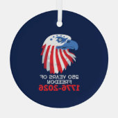 アメリカ独立250周年 1776-2026 ガラスオーナメント (裏面)