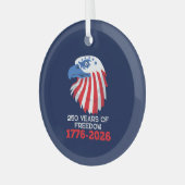 アメリカ独立250周年 1776-2026 ガラスオーナメント (正面左)
