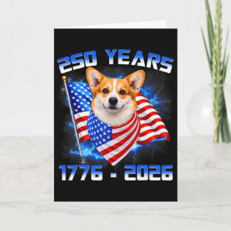 アメリカ独立250周年 1776 2026 コーギー 犬好き アメリカ カード