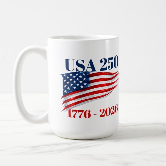 アメリカ独立250周年 1776 2026 コーヒーマグカップ (左)