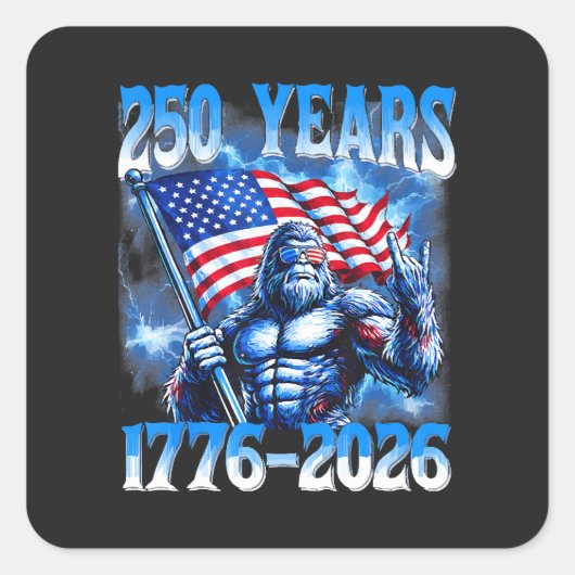アメリカ独立250周年 1776 2026 スクエアシール (正面)