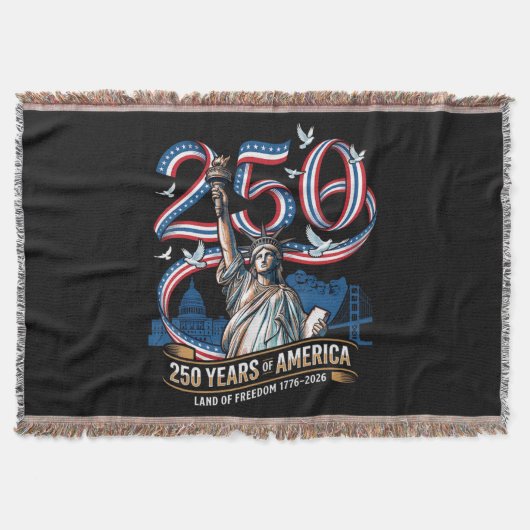 アメリカ独立250周年 1776 2026 スローブランケット (正面)