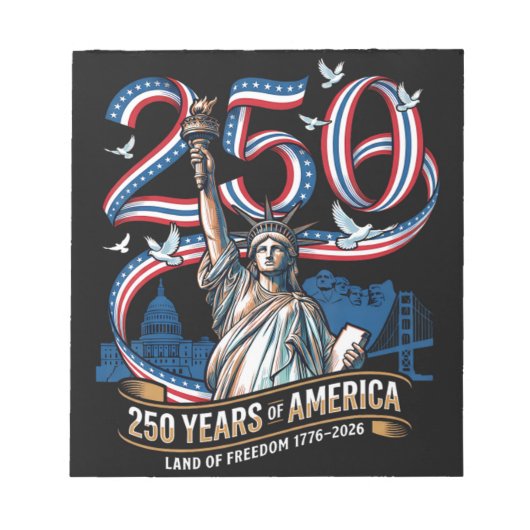 アメリカ独立250周年 1776 2026 ノートパッド (正面)