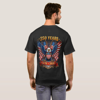 アメリカ独立250周年 1776-2026 フロント・バックデザイン Tシャツ