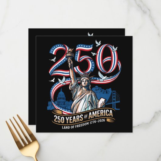 アメリカ独立250周年 1776 2026 メニュー (正面/裏面インサイチュ)