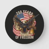 アメリカ独立250周年 1776-2026 ラウンド壁時計 (正面)