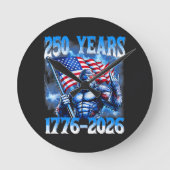 アメリカ独立250周年 1776-2026 ラウンド壁時計 (正面)