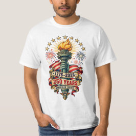 アメリカ独立250周年 1776–2026 リバティ トーチ Tシャツ