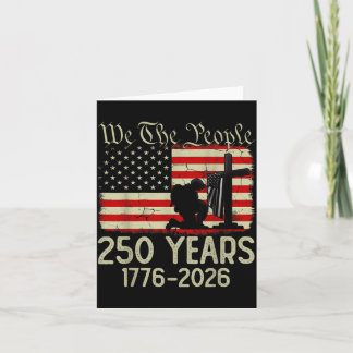 アメリカ独立250周年 1776 2026 ヴィンテージ アメリカ国旗 カード