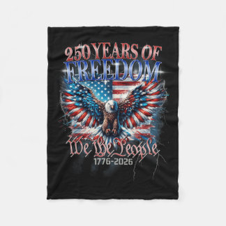 アメリカ独立250周年 1776-2026 ヴィンテージ アメリカ国旗 フリースブランケット