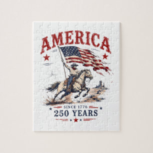 アメリカ独立250周年 1776 2026 愛国カウボーイ ジグソーパズル