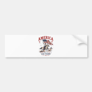 アメリカ独立250周年 1776 2026 愛国カウボーイ バンパーステッカー