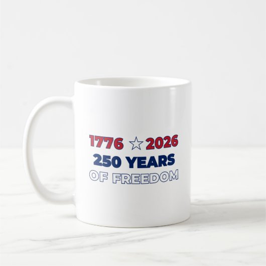 アメリカ独立250周年 1776 2026 愛国主義  コーヒーマグカップ (左)