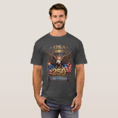 アメリカ独立250周年 1776-2026 愛国的なハクトウワシ Tシャツ (正面フル)