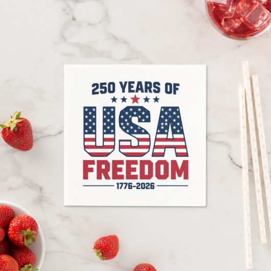 アメリカ独立250周年 1776-2026 愛国的な スタンダードカクテルナプキン (インサイチュ)