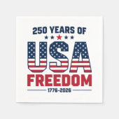 アメリカ独立250周年 1776-2026 愛国的な スタンダードカクテルナプキン (正面)
