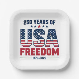アメリカ独立250周年 1776-2026 愛国的な ペーパープレート