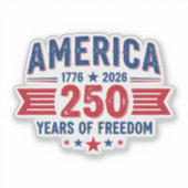 アメリカ独立250周年 1776-2026 愛国 シール (正面)