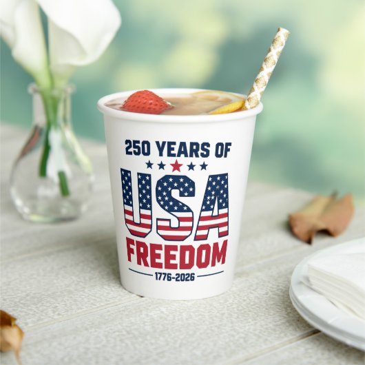 アメリカ独立250周年 1776 2026 愛国  紙コップ (インサイチュ)