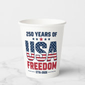 アメリカ独立250周年 1776 2026 愛国  紙コップ (正面)
