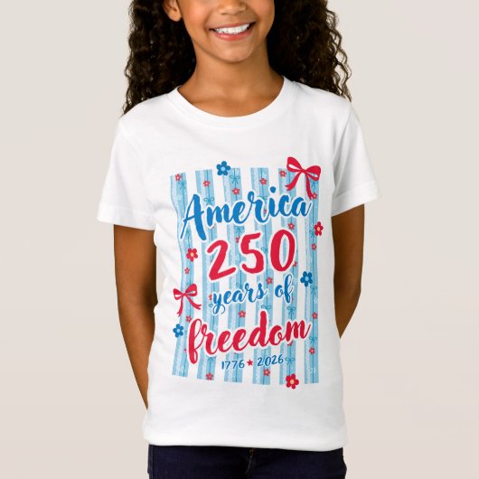 アメリカ独立250周年 1776 2026 愛国  Tシャツ (正面)