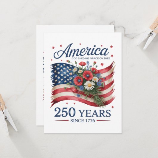 アメリカ独立250周年 1776 2026 招待状 (正面/裏面インサイチュ)
