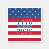アメリカ独立250周年 1776 2026 独立記念日 スタンダードカクテルナプキン (正面)