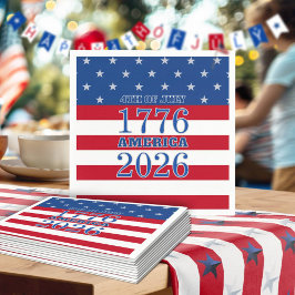 アメリカ独立250周年 1776 2026 独立記念日 スタンダードカクテルナプキン
