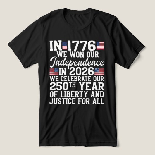 アメリカ独立250周年 1776-2026 独立記念日  トライブレンドＴシャツ (デザイン正面)