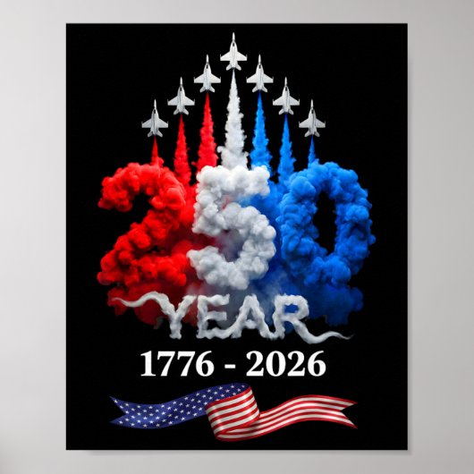 アメリカ独立250周年 1776 2026 独立記念日 ポスター (正面)