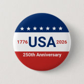 アメリカ独立250周年 1776 2026 独立記念日 缶バッジ (正面)