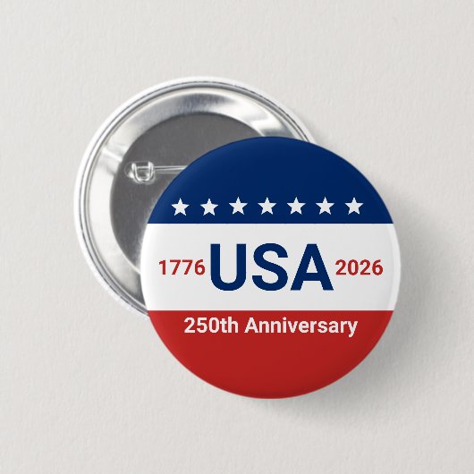 アメリカ独立250周年 1776 2026 独立記念日 缶バッジ (正面&裏面)
