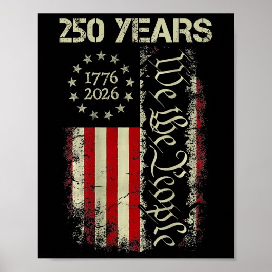 アメリカ独立250周年 1776-2026 私たち国民の旗 アメリカ国旗 ポスター (正面)