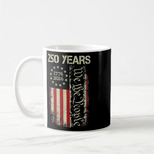 アメリカ独立250周年 1776-2026 私たち国民の旗 コーヒーマグカップ (左)