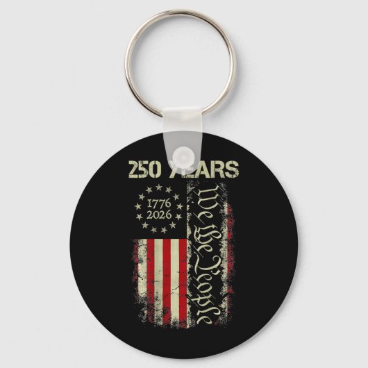 アメリカ独立250周年 1776-2026 私たち国民の旗 USA キーホルダー (正面)