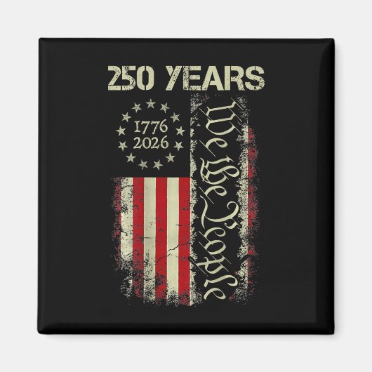 アメリカ独立250周年 1776-2026 私たち国民の旗 USA マグネット (正面)