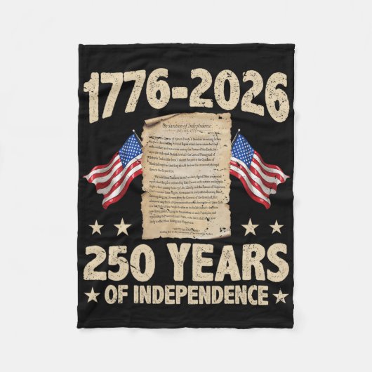アメリカ独立250周年 1776 2026 米国 フリースブランケット (正面)