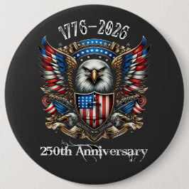 アメリカ独立250周年 1776 2026 缶バッジ