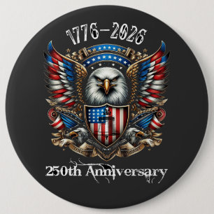 アメリカ独立250周年 1776 2026 缶バッジ