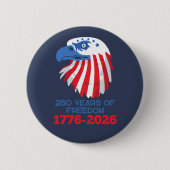 アメリカ独立250周年 1776 2026 缶バッジ (正面)