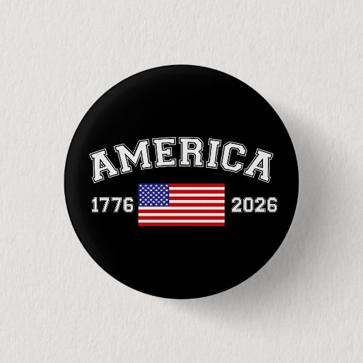 アメリカ独立250周年 1776 2026 缶バッジ (正面)