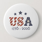 アメリカ独立250周年 1776 2026 缶バッジ (正面)